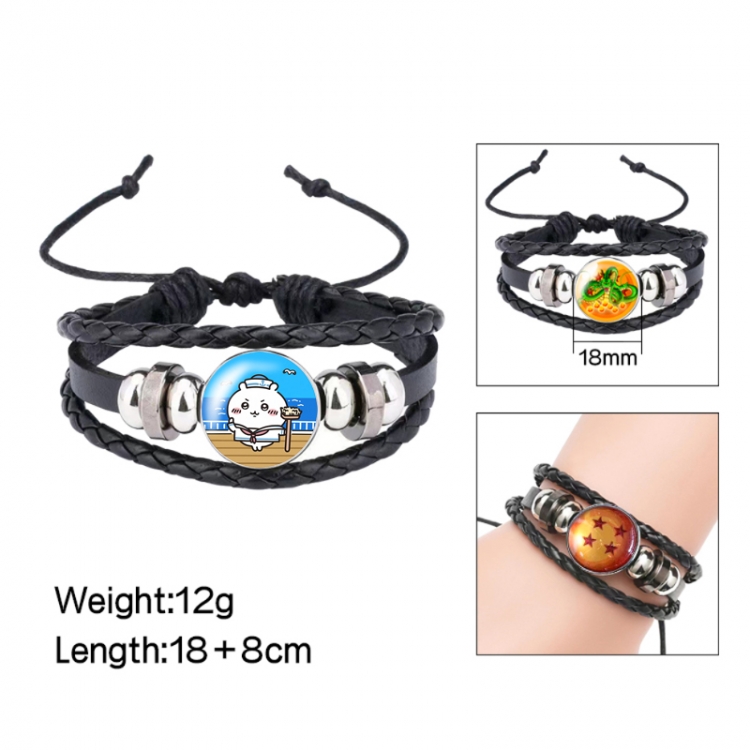 chiikawa Anime peripheral crystal leather rope bracelet price for 5 pcs 