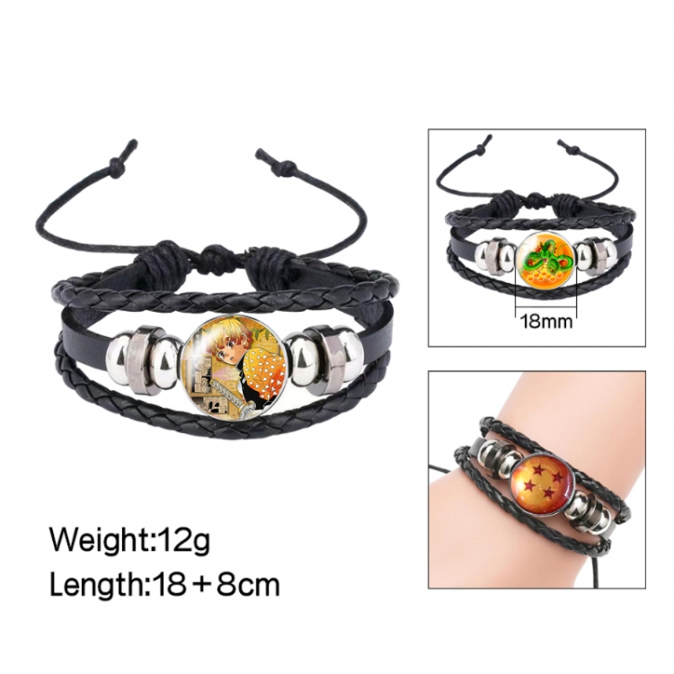 Demon Slayer Kimets Anime peripheral crystal leather rope bracelet price for 5 pcs 