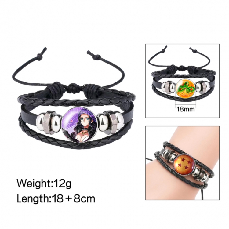 One Piece Anime peripheral crystal leather rope bracelet price for 5 pcs 