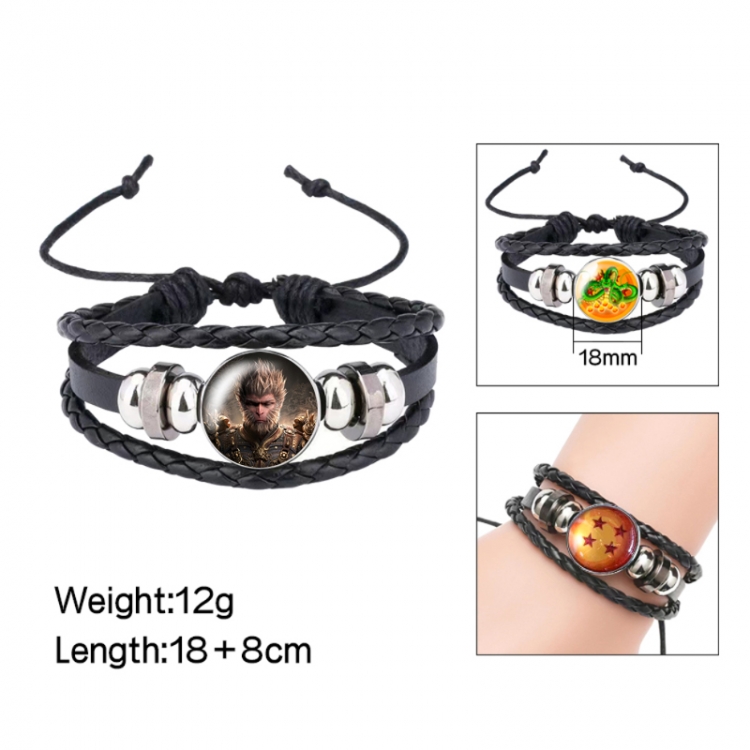 Black Myth Anime peripheral crystal leather rope bracelet price for 5 pcs 