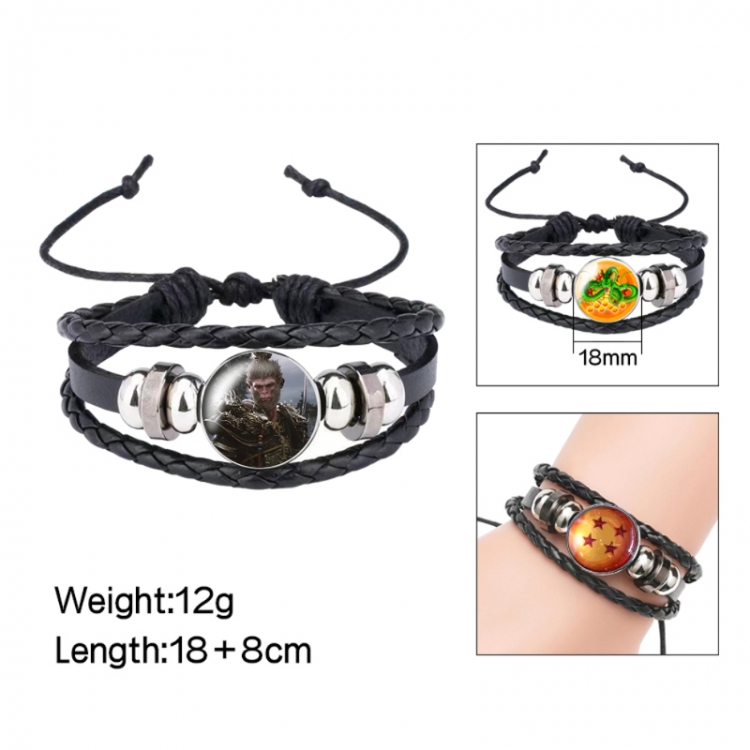 Black Myth Anime peripheral crystal leather rope bracelet price for 5 pcs 