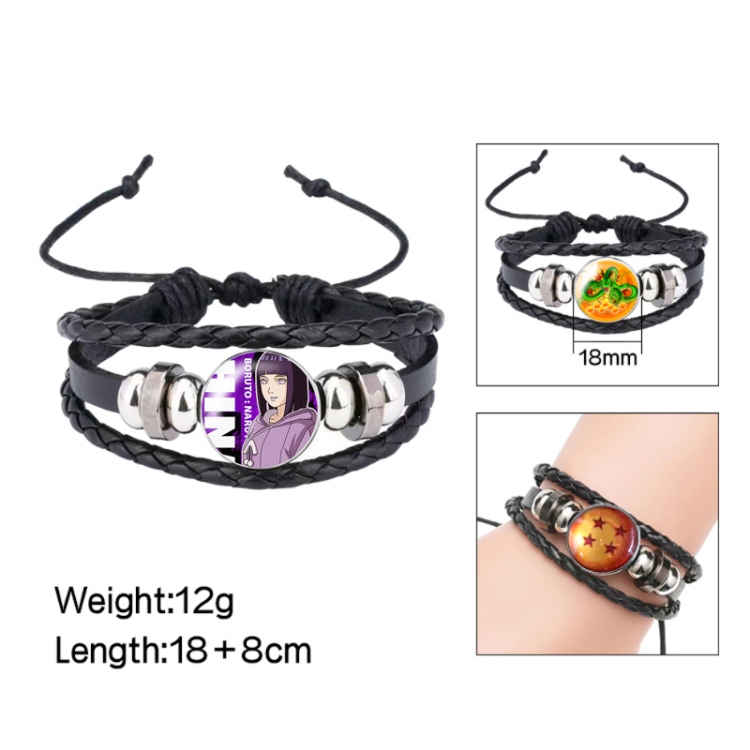 Naruto Anime peripheral crystal leather rope bracelet price for 5 pcs 