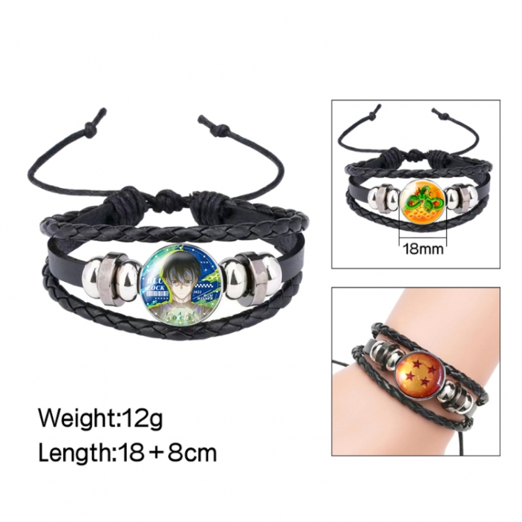 BLUE LOCK Anime peripheral crystal leather rope bracelet price for 5 pcs 