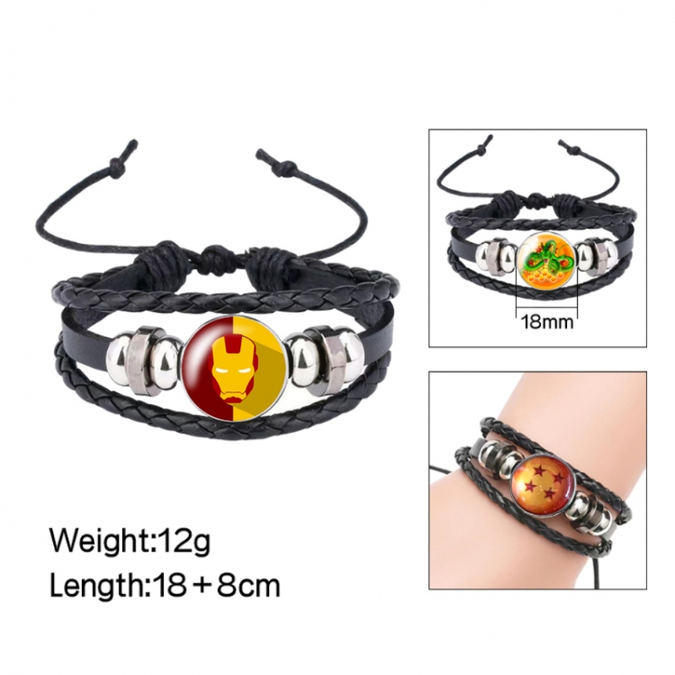 Iron Man Anime peripheral crystal leather rope bracelet price for 5 pcs