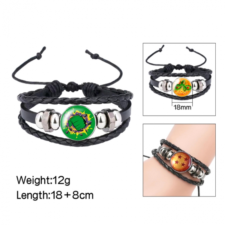 The Hulk Anime peripheral crystal leather rope bracelet price for 5 pcs