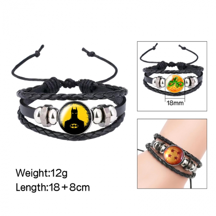 Batman Anime peripheral crystal leather rope bracelet price for 5 pcs