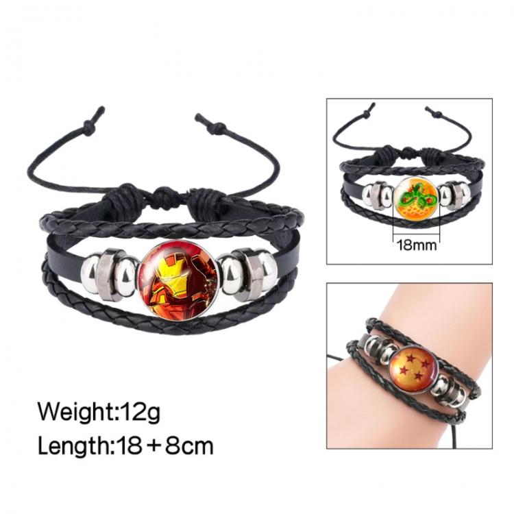 Iron Man Anime peripheral crystal leather rope bracelet price for 5 pcs