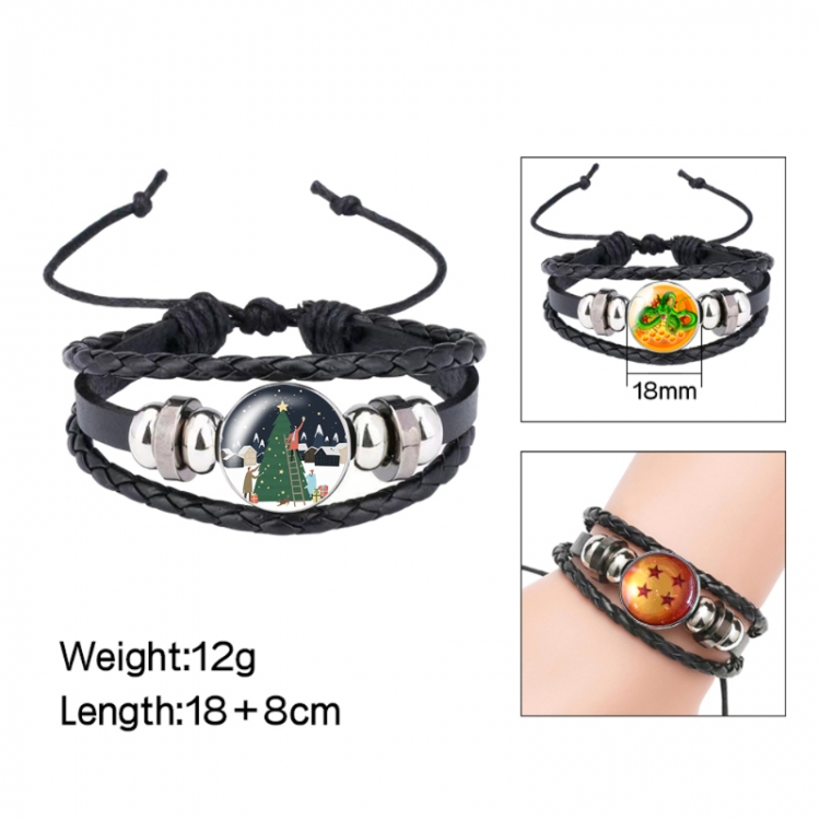 Christmas Anime peripheral crystal leather rope bracelet price for 5 pcs