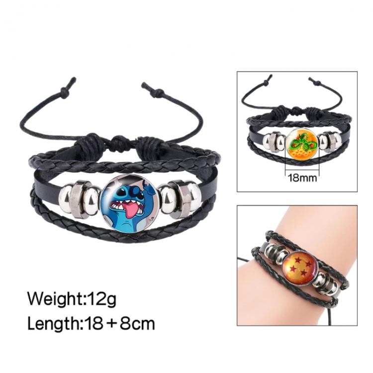 Lilo & Stitch Anime peripheral crystal leather rope bracelet price for 5 pcs 