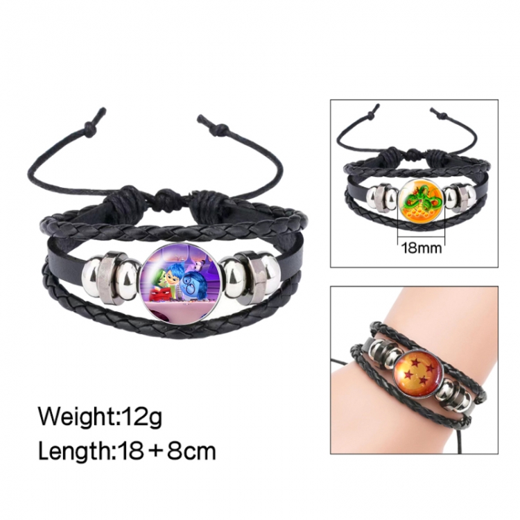 Inside Out Anime peripheral crystal leather rope bracelet price for 5 pcs 