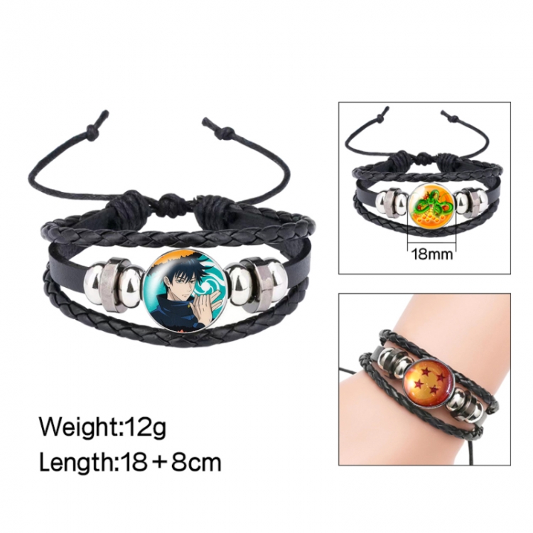 Jujutsu Kaisen Anime peripheral crystal leather rope bracelet price for 5 pcs 