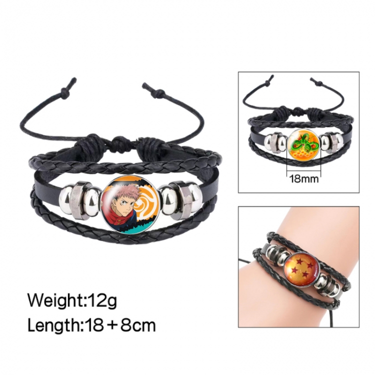 Jujutsu Kaisen Anime peripheral crystal leather rope bracelet price for 5 pcs 