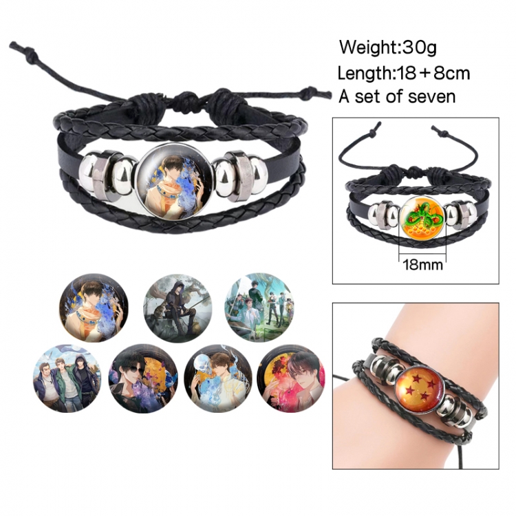 The Graver Robbers Chronicles Anime Free Change Crystal Leather Rope Bracelet Set