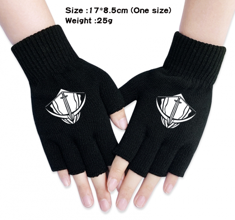 Solo Leveling:Arise Anime knitted half finger gloves 17x8.5cm