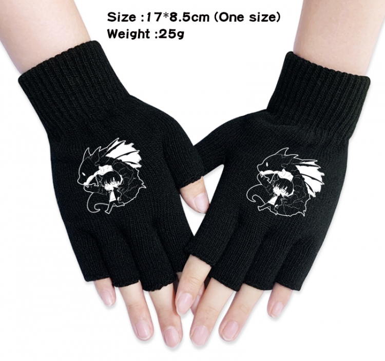 Solo Leveling:Arise Anime knitted half finger gloves 17x8.5cm