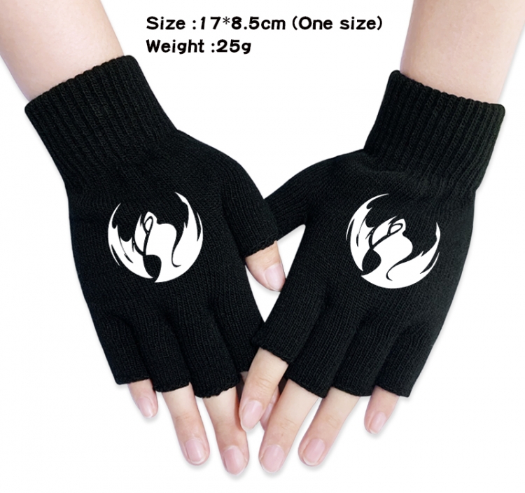 Solo Leveling:Arise Anime knitted half finger gloves 17x8.5cm