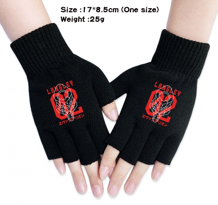 EVA Anime knitted half finger gloves 17x8.5cm