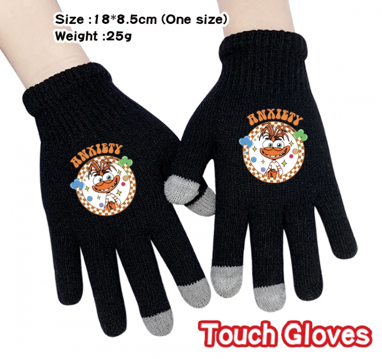 Inside Out Anime touch screen knitting all finger gloves 18X8.5CM