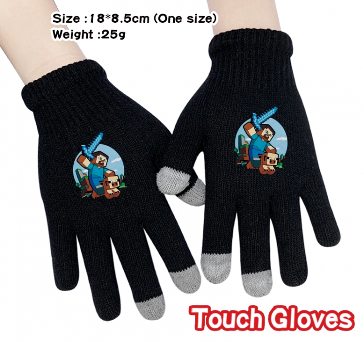 Minecraft Anime touch screen knitting all finger gloves 18X8.5CM