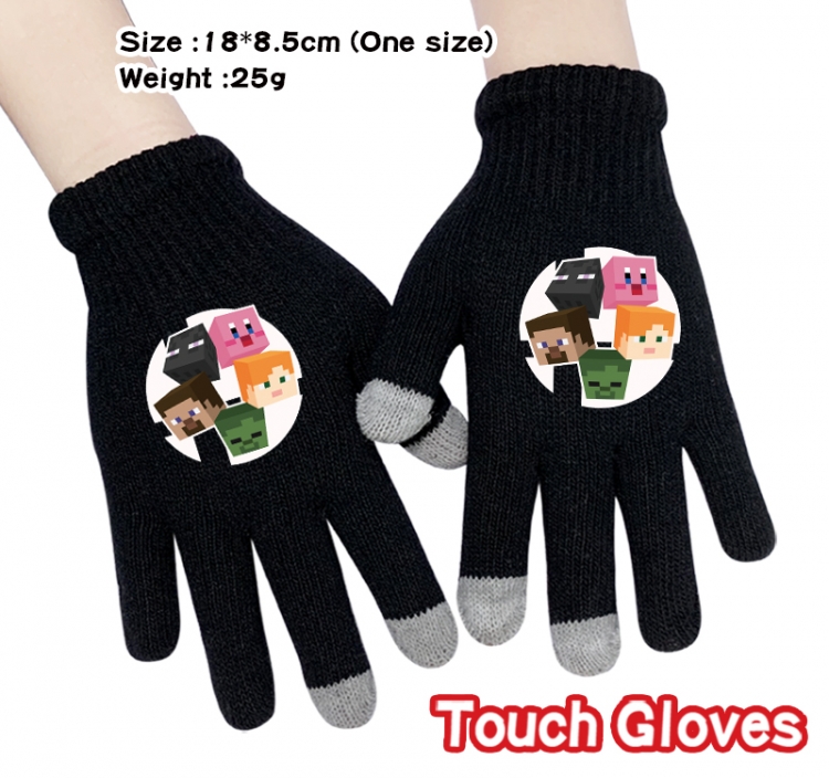 Minecraft Anime touch screen knitting all finger gloves 18X8.5CM