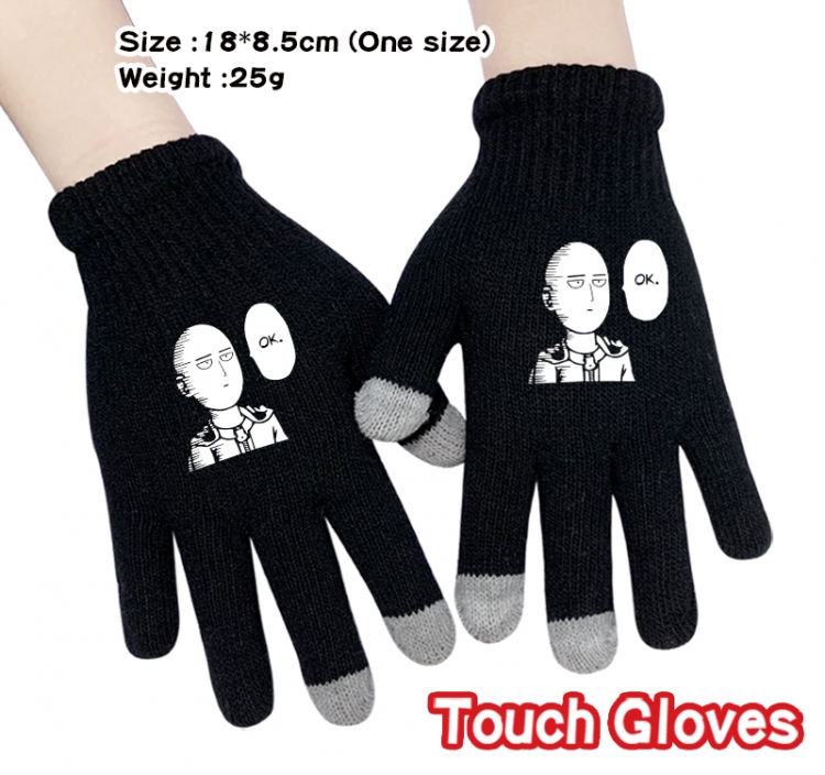 One Punch Man Anime touch screen knitting all finger gloves 18X8.5CM