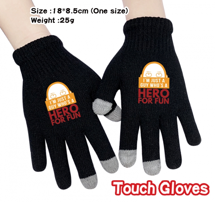 One Punch Man Anime touch screen knitting all finger gloves 18X8.5CM