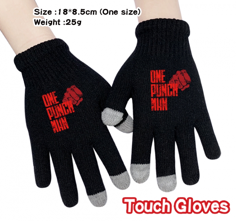 One Punch Man Anime touch screen knitting all finger gloves 18X8.5CM