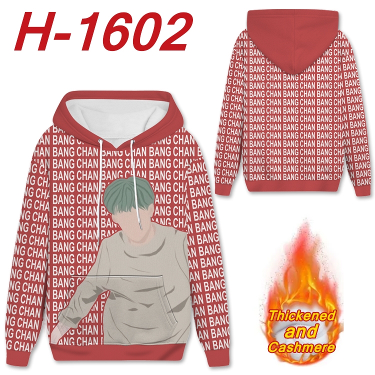 straykids Anime plus velvet padded pullover hooded sweater from S to 4XL  H-1602