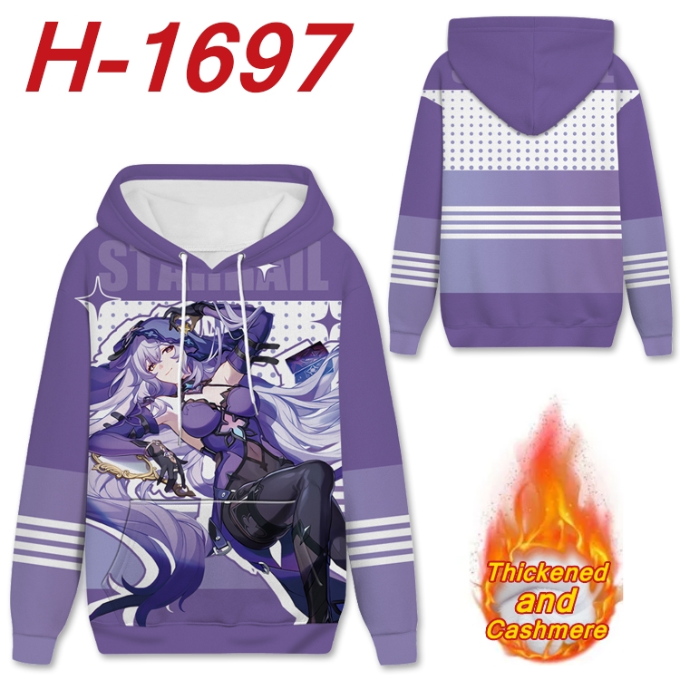 Honkai: Star Rail Anime Full Color plus velvet padded pullover hooded sweater from S to 4XL H-1697