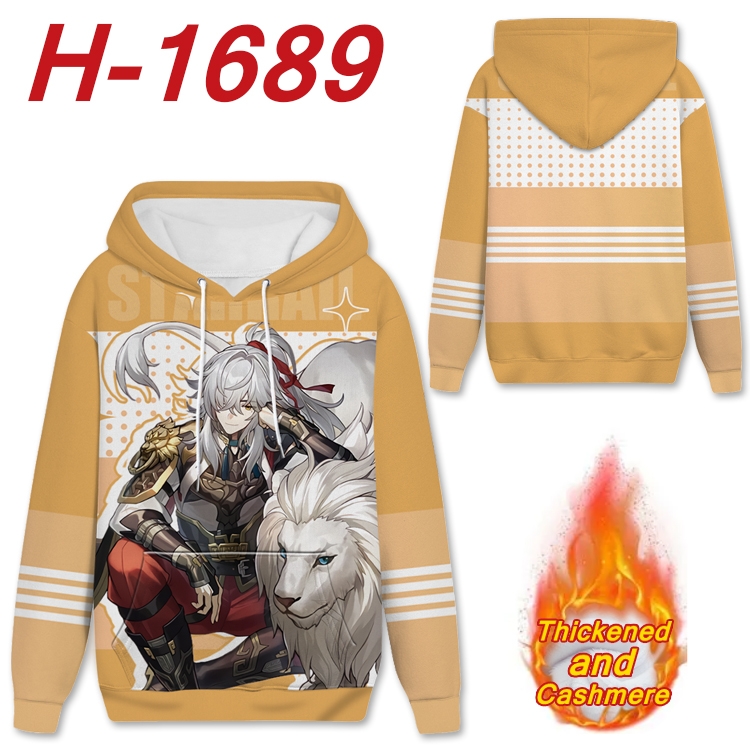 Honkai: Star Rail Anime Full Color plus velvet padded pullover hooded sweater from S to 4XL  H-1689