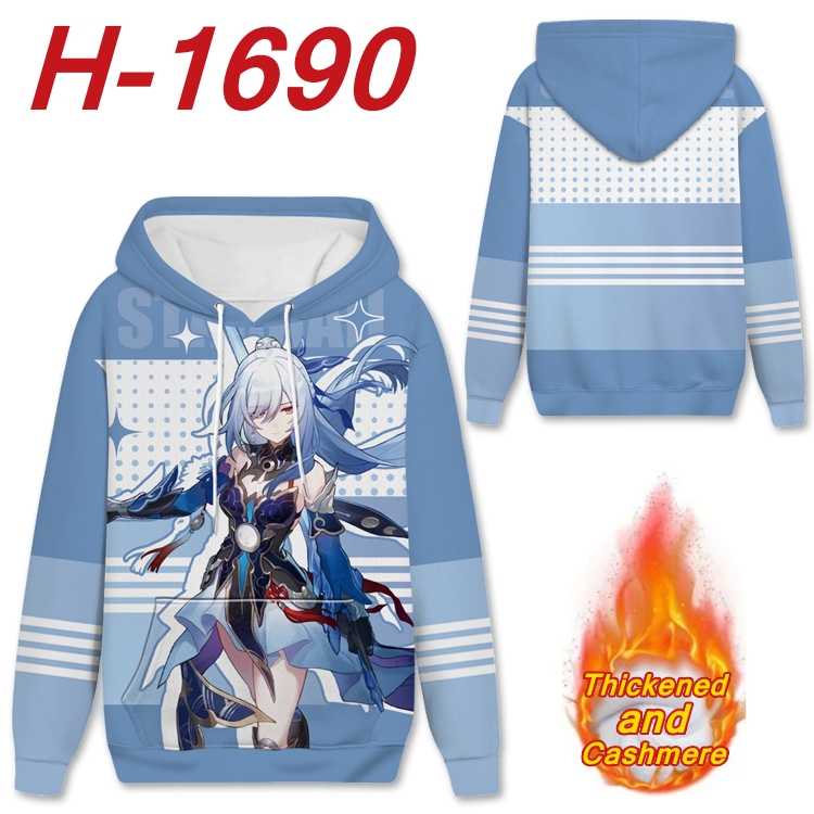 Honkai: Star Rail Anime Full Color plus velvet padded pullover hooded sweater from S to 4XL  H-1690