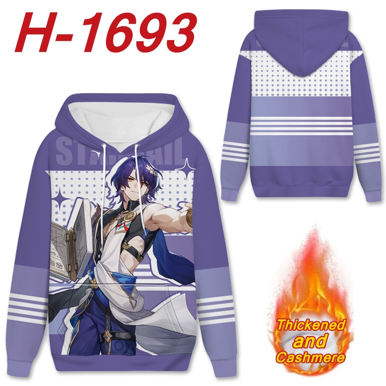 Honkai: Star Rail Anime Full Color plus velvet padded pullover hooded sweater from S to 4XL  H-1693