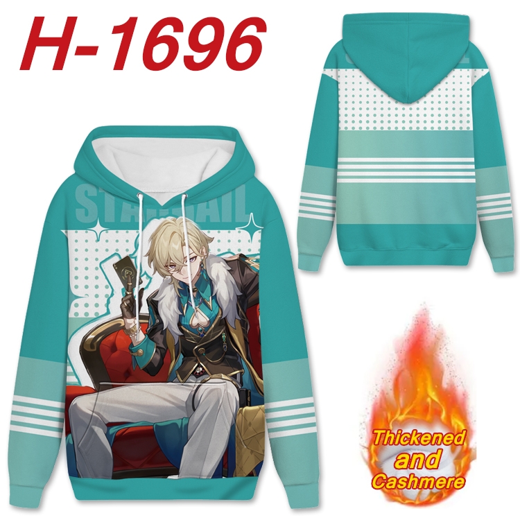 Honkai: Star Rail Anime Full Color plus velvet padded pullover hooded sweater from S to 4XL  H-1696