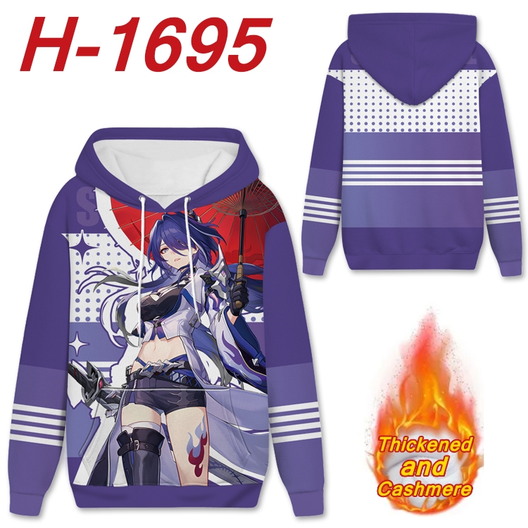 Honkai: Star Rail Anime Full Color plus velvet padded pullover hooded sweater from S to 4XL H-1695