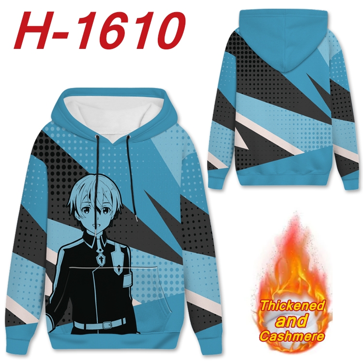 Sword Art Online Anime Full Color plus velvet padded pullover hooded sweater from S to 4XL  H-1610