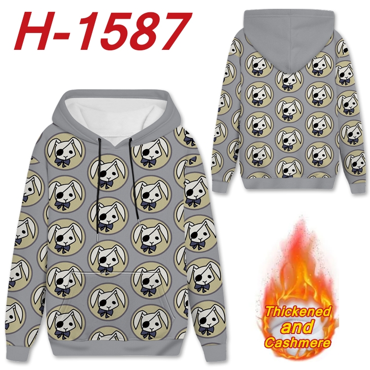 Kuroshitsuji Anime Full Color plus velvet padded pullover hooded sweater from S to 4XL  H-1587