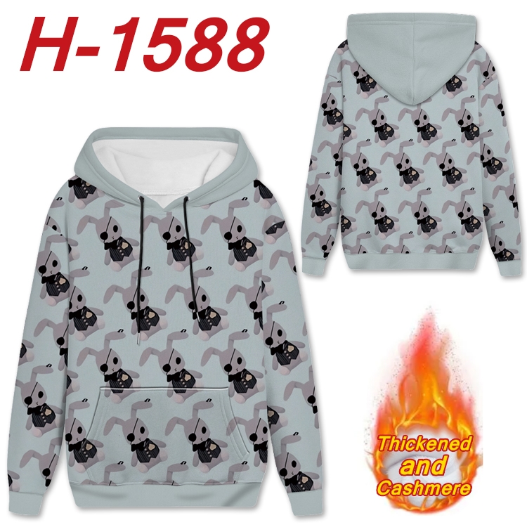 Kuroshitsuji Anime Full Color plus velvet padded pullover hooded sweater from S to 4XL H-1588