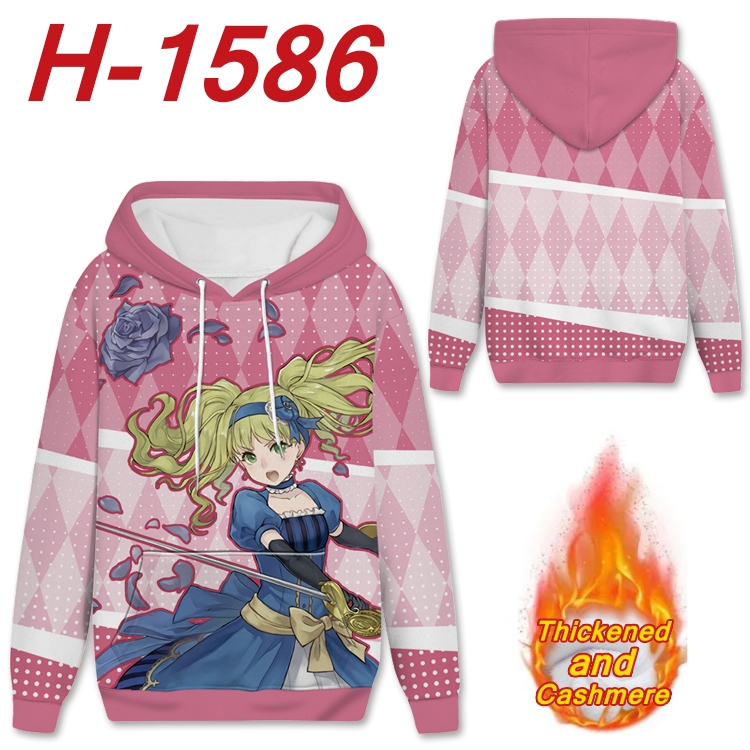 Kuroshitsuji Anime Full Color plus velvet padded pullover hooded sweater from S to 4XL H-1586