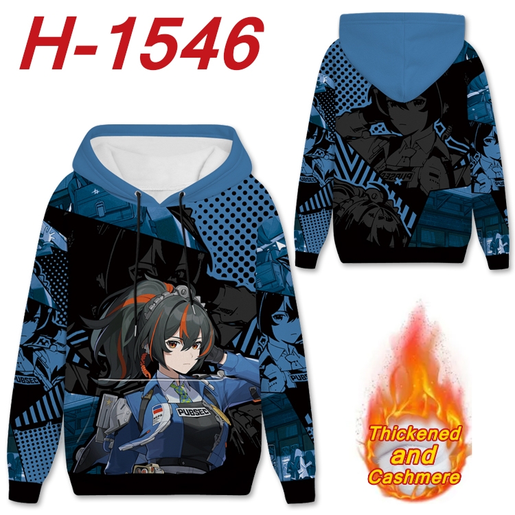 Zenless Zone Zero Anime Full Color plus velvet padded pullover hooded sweater from S to 4XL  H-1546