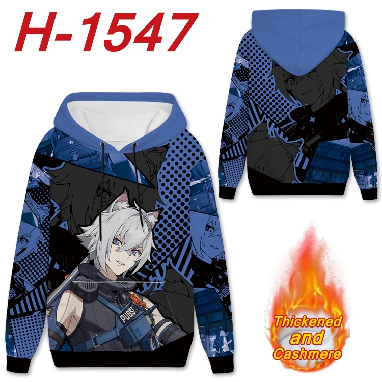 Zenless Zone Zero Anime Full Color plus velvet padded pullover hooded sweater from S to 4XL  H-1547