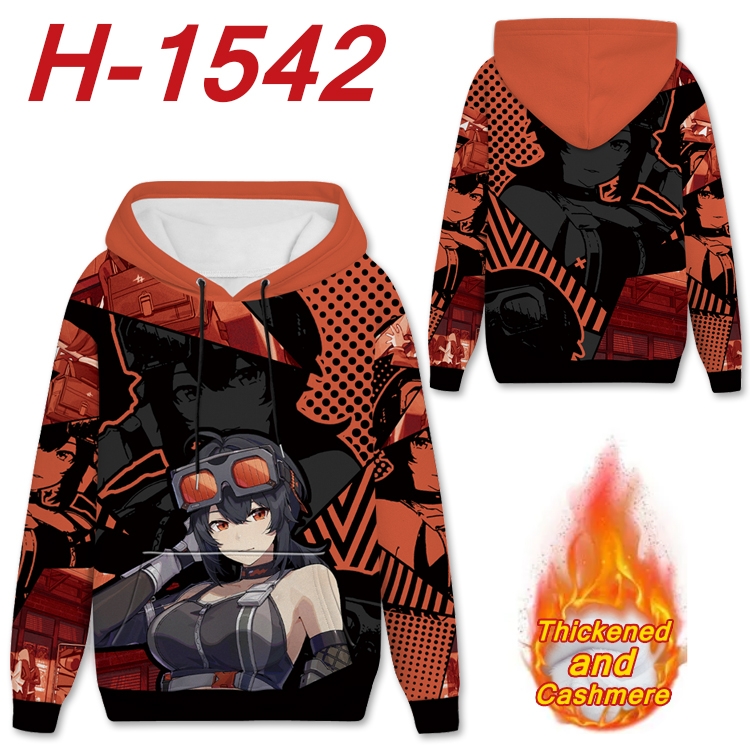 Zenless Zone Zero Anime Full Color plus velvet padded pullover hooded sweater from S to 4XL  H-1542