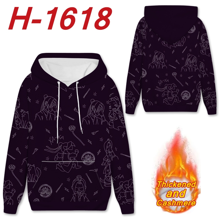 The wizard of the de Anime Full Color plus velvet padded pullover hooded sweater from S to 4XL  H-1618