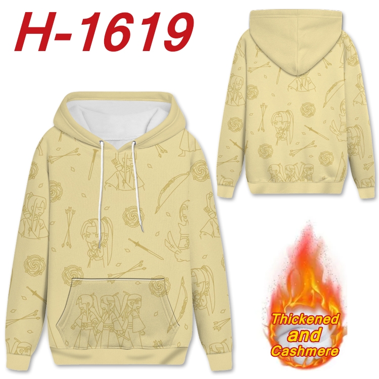 The wizard of the de Anime Full Color plus velvet padded pullover hooded sweater from S to 4XL  H-1619