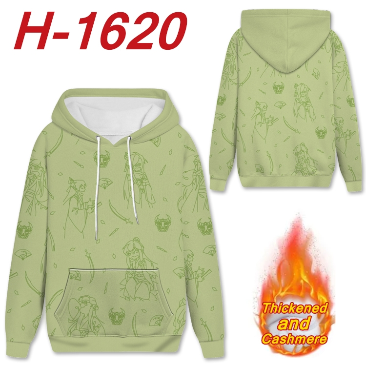 The wizard of the de Anime Full Color plus velvet padded pullover hooded sweater from S to 4XL H-1620