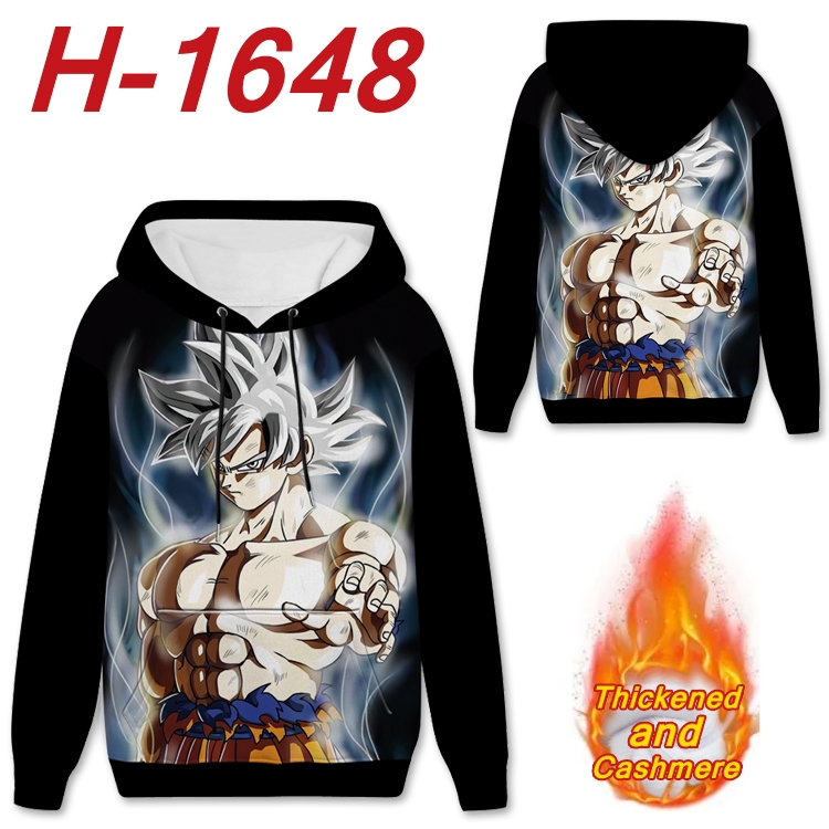 DRAGON BALL Anime Full Color plus velvet padded pullover hooded sweater from S to 4XL  H-1648