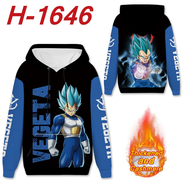 DRAGON BALL Anime Full Color plus velvet padded pullover hooded sweater from S to 4XL H-1646