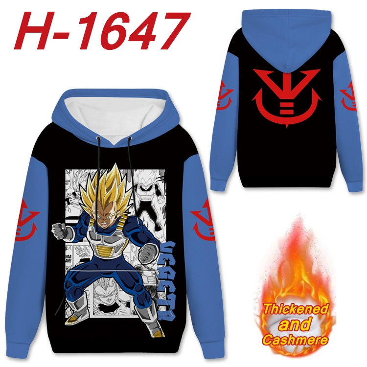 DRAGON BALL Anime Full Color plus velvet padded pullover hooded sweater from S to 4XL H-1647