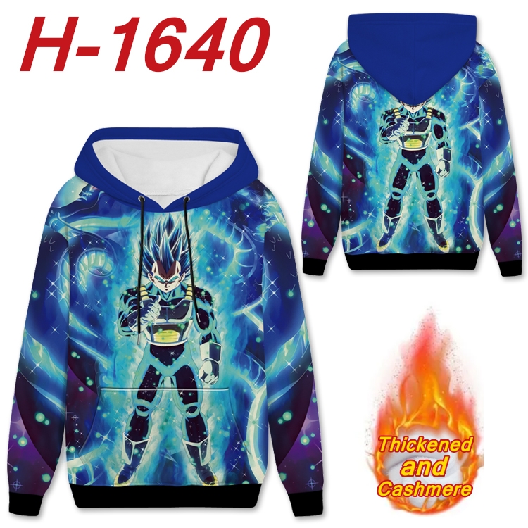 DRAGON BALL Anime Full Color plus velvet padded pullover hooded sweater from S to 4XL  H-1640