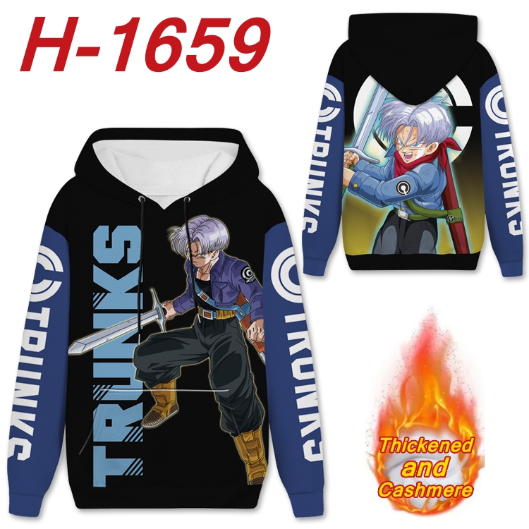 DRAGON BALL Anime Full Color plus velvet padded pullover hooded sweater from S to 4XL  H-1659