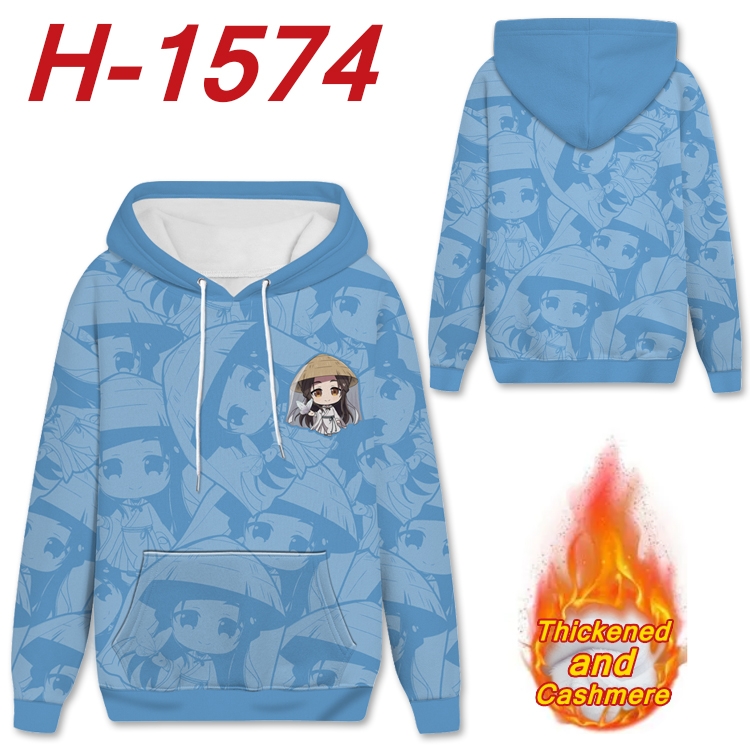 Heaven Official's Blessing Anime Full Color plus velvet padded pullover hooded sweater from S to 4XL  H-1574